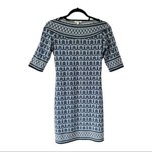 Max Studio Navy/White Sheath Dress Size Extra Small